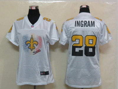 NEW Womens New Orleans Saints 28 Ingram White Jerseys NEW Womens New Orleans Saints 28 Ingram White Jerseys