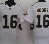 Women Nike New Orleans Saints 16 Lance Moore White Nike NFL Jerseys
