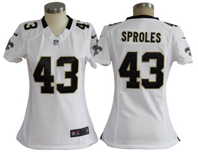 Women Nike New Orleans Saints 43 Darren Sproles White Jerseys
