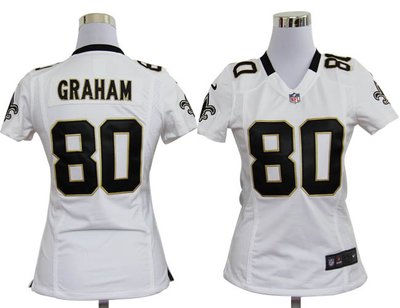 Women Nike New Orleans Saints 80 Jimmy Graham White Jerseys