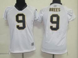 New Orleans saints #9 Drew Brees White Women Jerseys