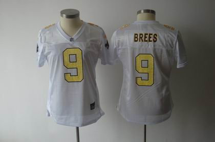 women New Orleans Saints 9 Drew Brees white Sweetheart jersey