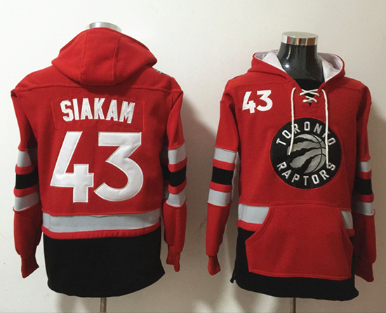 Men's Toronto Raptors #43 Pascal Siakam Red Lace-Up Pullover Hoodie Men's Toronto Raptors #43 Pascal Siakam Red Lace-Up Pullover Hoodie