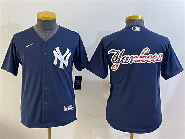 Youth New York Yankees Navy Team Big Logo Cool Base Stitched Baseball Jersey Youth New York Yankees Navy Team Big Logo Cool Base Stitched Baseball Jersey