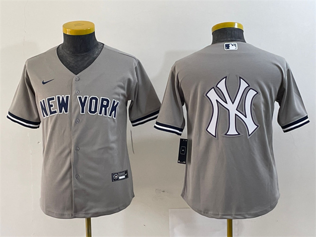Youth New York Yankees Gray Team Big Logo Cool Base Stitched Baseball Jersey 6 Youth New York Yankees Gray Team Big Logo Cool Base Stitched Baseball Jersey 6