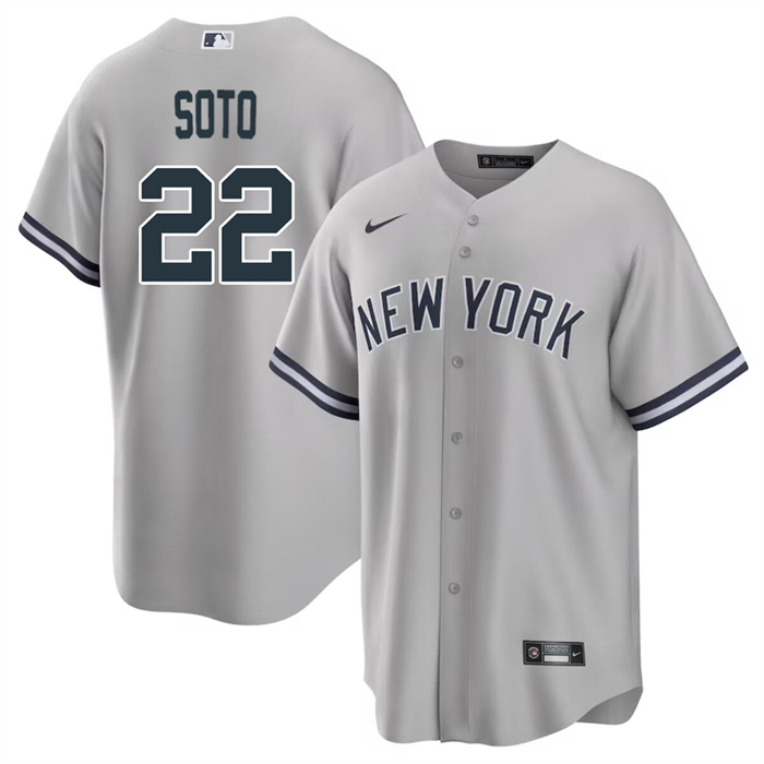 Youth New York Yankees #22 Juan Soto Grey Cool Base Stitched Baseball Jersey Youth New York Yankees #22 Juan Soto Grey Cool Base Stitched Baseball Jersey