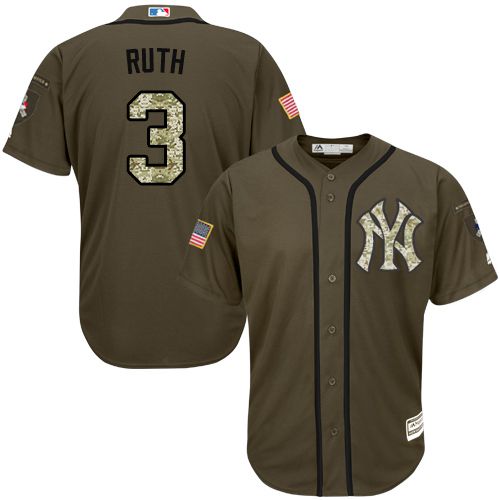 Yankees #3 Babe Ruth Green Salute to Service Stitched Youth MLB Jersey Yankees #3 Babe Ruth Green Salute to Service Stitched Youth MLB Jersey