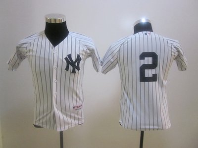 youth MLB Jerseys New York Yankees 2 Derek Jeter white