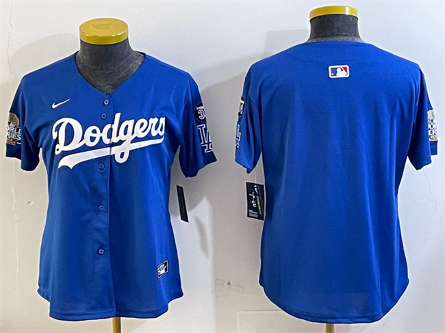 Women's Los Angeles Dodgers Blank Royal 2024 World Series With Fernando Memorial Patch Alternate Limited Stitched Baseball Jersey(Run Small) Women's Los Angeles Dodgers Blank Royal 2024 World Series With Fernando Memorial Patch Alternate Limited Stitched Baseball Jersey(Run Small)