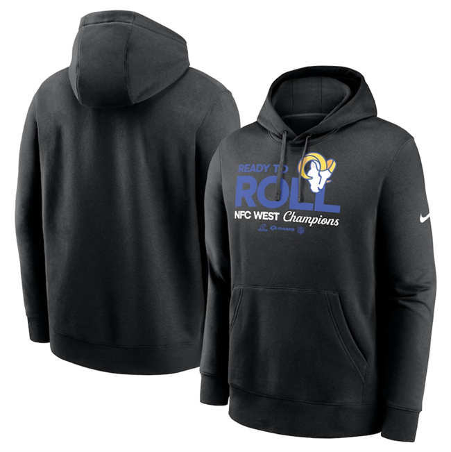 Men's Los Angeles Rams Black 2024 NFC West Champions Locker Room Trophy Collection Pullover Hoodie Men's Los Angeles Rams Black 2024 NFC West Champions Locker Room Trophy Collection Pullover Hoodie