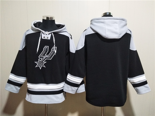 Men's San Antonio Spurs Blank Black Ageless Must-Have Lace-Up Pullover Hoodie Men's San Antonio Spurs Blank Black Ageless Must-Have Lace-Up Pullover Hoodie