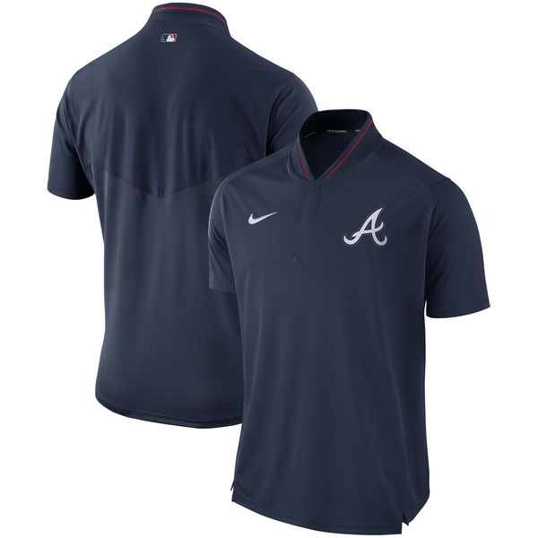 Men's Atlanta Braves Nike Navy Authentic Collection Elite Performance Polo Men's Atlanta Braves Nike Navy Authentic Collection Elite Performance Polo