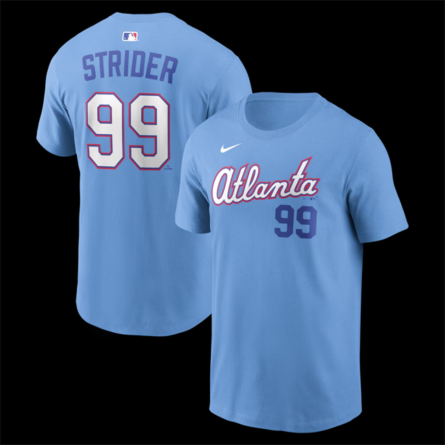 Men's Atlanta Braves #99 Spencer Strider Powder Blue 2026 City Connect T-Shirt
