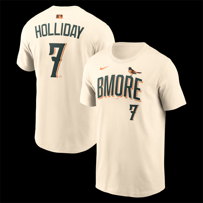 Men's Baltimore Orioles #7 Jackson Holliday Natural 2026 City Connect T-Shirt