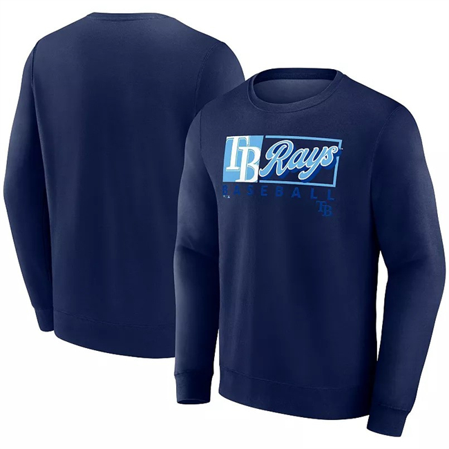 Men's Tampa Bay Rays Navy Focus Fleece Pullover Sweatshirt Men's Tampa Bay Rays Navy Focus Fleece Pullover Sweatshirt