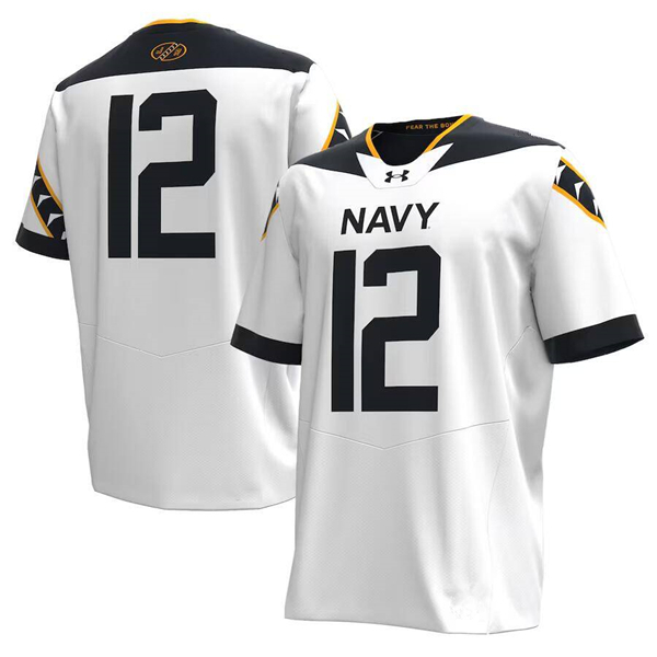 Men's Navy Midshipmen #12 White 2024 Stitched Football Jersey Men's Navy Midshipmen #12 White 2024 Stitched Football Jersey