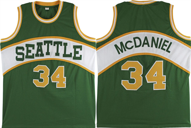 Men's Seattle Supersonics #34 Xavier McDaniel Green Stitched Basketball Jersey Men's Seattle Supersonics #34 Xavier McDaniel Green Stitched Basketball Jersey