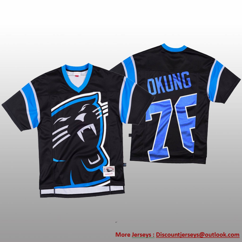 NFL Carolina Panthers #76 Russell Okung Black Men's Mitchell & Nell Big Face Fashion Limited NFL Jersey