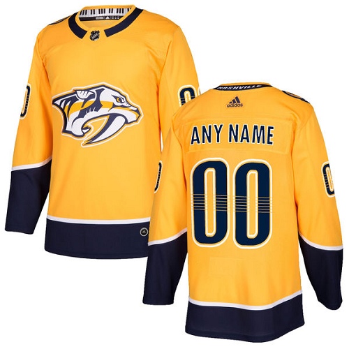 Men's Adidas Predators Personalized Authentic Gold Home NHL Jersey Men's Adidas Predators Personalized Authentic Gold Home NHL Jersey