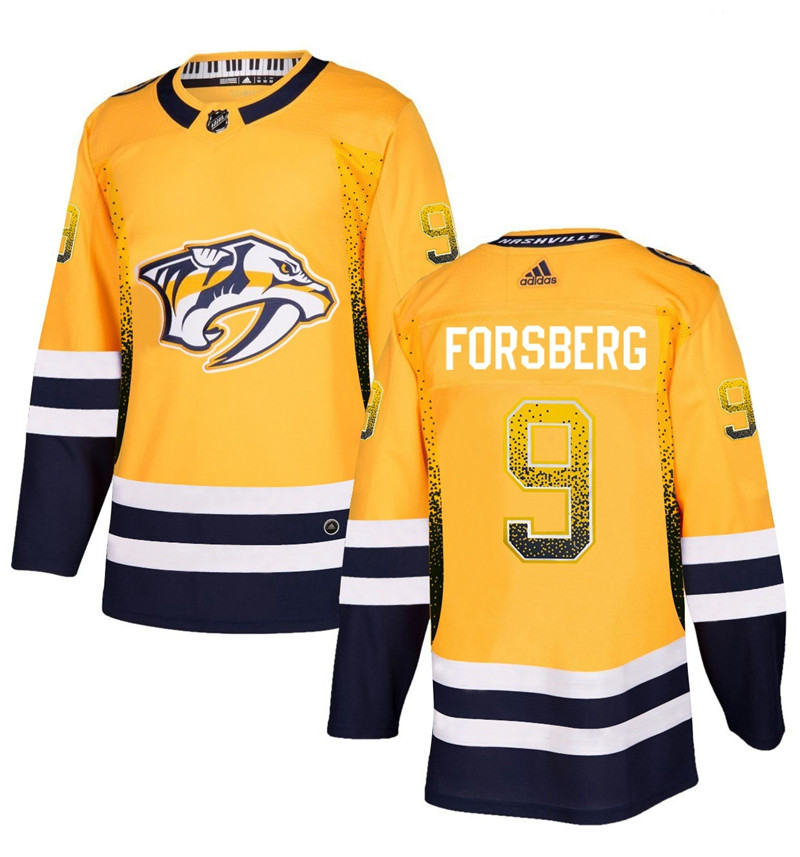 Predators 9 Filip Forsberg Gold Drift Fashion Adidas Jersey Predators 9 Filip Forsberg Gold Drift Fashion Adidas Jersey