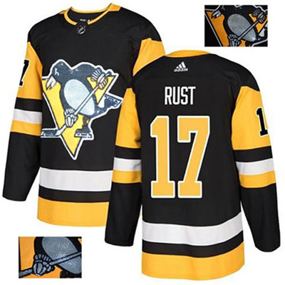 Adidas Penguins #17 Bryan Rust Black Home Authentic Fashion Gold Stitched NHL Jersey Adidas Penguins #17 Bryan Rust Black Home Authentic Fashion Gold Stitched NHL Jersey
