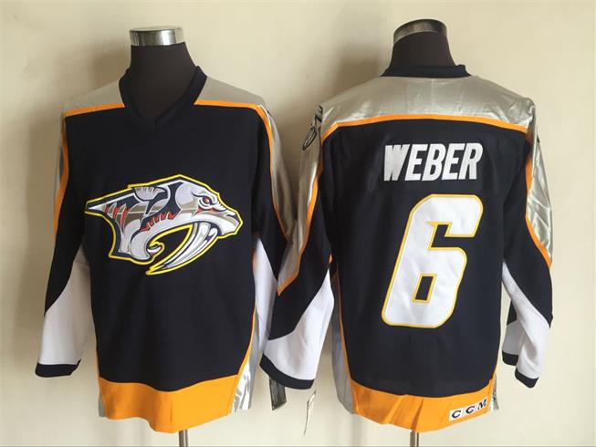 Predators 6 Weber Letters Black CCM Jersey Predators 6 Weber Letters Black CCM Jersey