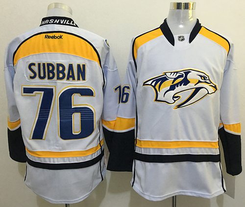 Predators #76 P.K Subban White Road Stitched NHL Jersey Predators #76 P.K Subban White Road Stitched NHL Jersey