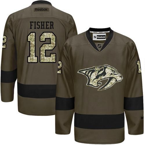 Predators #12 Mike Fisher Green Salute to Service Stitched NHL Jersey Predators #12 Mike Fisher Green Salute to Service Stitched NHL Jersey