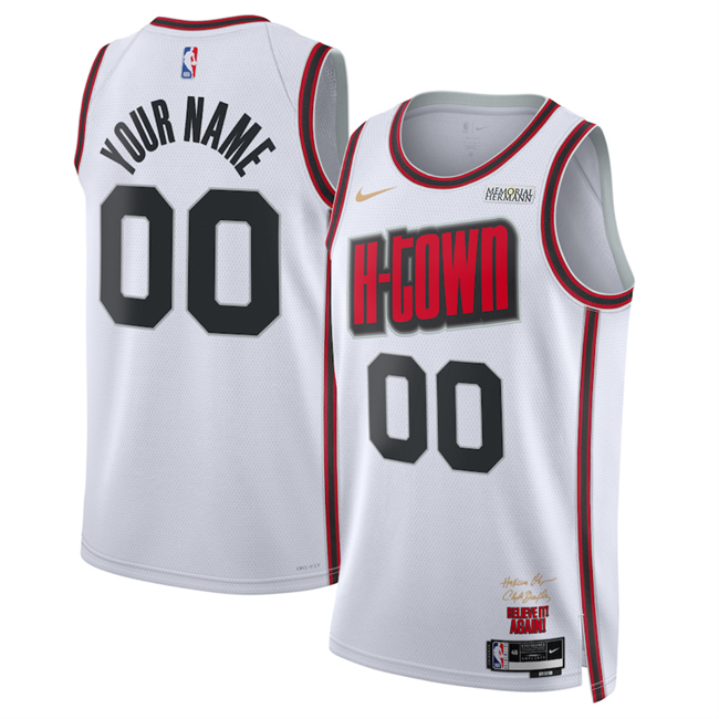 Men's Houston Rockets Actiive Player Custom White 2024 25 City Edition Stitched Jersey Men's Houston Rockets Actiive Player Custom White 2024 25 City Edition Stitched Jersey