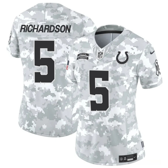 Women's Indianapolis Colts #5 Anthony Richardson 2024 F.U.S.E Arctic Camo Salute To Service Limited Stitched Jersey(Run Small) Women's Indianapolis Colts #5 Anthony Richardson 2024 F.U.S.E Arctic Camo Salute To Service Limited Stitched Jersey(Run Small)