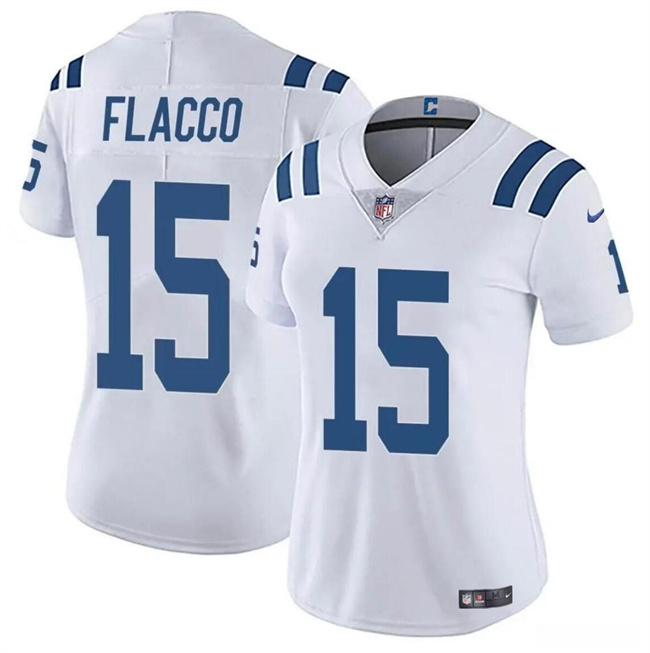 Women's Indianapolis Colts #15 Joe Flacco White Vapor Stitched Jersey(Run Small) Women's Indianapolis Colts #15 Joe Flacco White Vapor Stitched Jersey(Run Small)