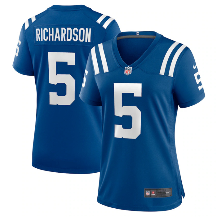 Women's Indianapolis Colts #5 Anthony Richardson Blue 2023 Draft Stitched Game Jersey(Run Small) Women's Indianapolis Colts #5 Anthony Richardson Blue 2023 Draft Stitched Game Jersey(Run Small)