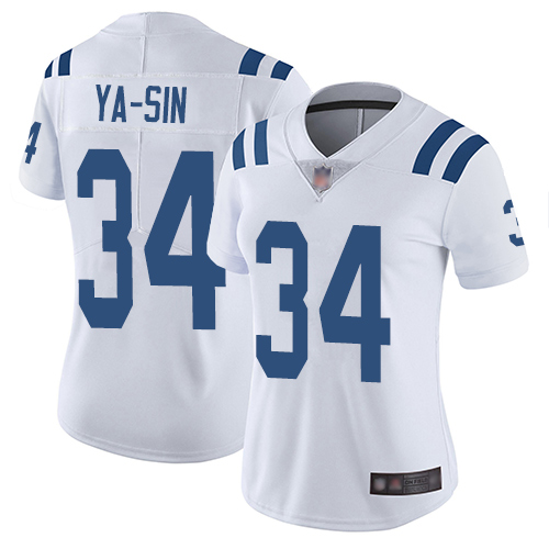 Colts #34 Rock Ya-Sin White Women's Stitched Football Vapor Untouchable Limited Jersey Colts #34 Rock Ya-Sin White Women's Stitched Football Vapor Untouchable Limited Jersey