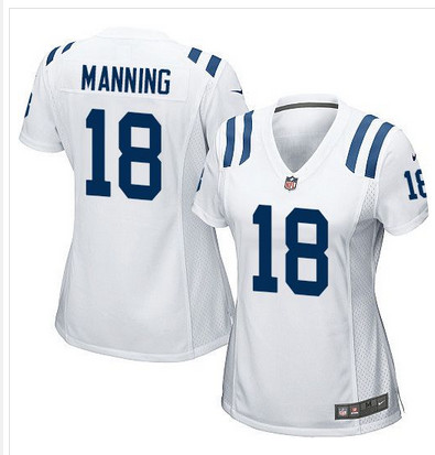 Nike Colts #18 Peyton Manning White Women's Stitched NFL Elite Jersey