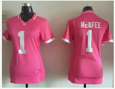 Women Nike Colts #1 Pat McAfee Pink Stitched NFL Elite Bubble Gum Jersey
