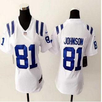 Women New Colts #81 Andre Johnson White Stitched NFL Elite Jersey Women New Colts #81 Andre Johnson White Stitched NFL Elite Jersey