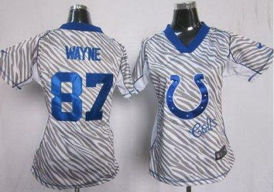 Women NEW Indianapolis Colts 87 Reggie Wayne FEM FAN Zebra Nike NFL Jerseys