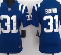 Women Nike NFL Indianapolis Colts 31# Donald Brown Blue Jerseys