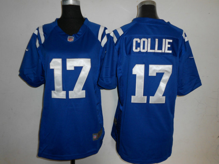 Women's Nike Indianapolis Colts 17 Austin Collie Game Blue Jerseys