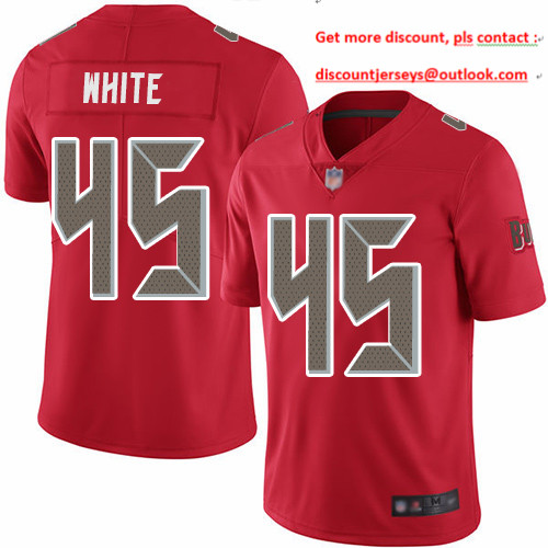 Buccaneers #45 Devin White Red Youth Stitched Football Limited Rush Jersey