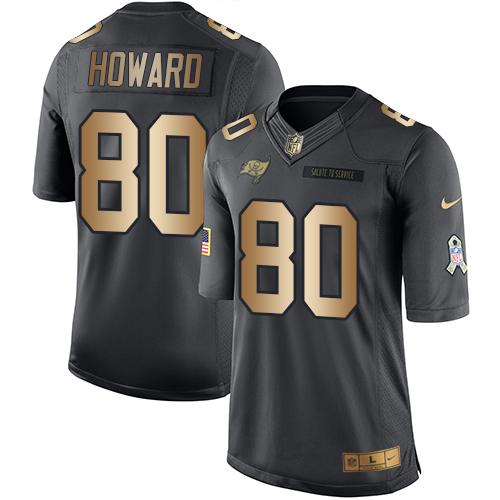 Nike Buccaneers #80 O. J. Howard Black Youth Stitched NFL Limited Gold Salute to Service Jersey