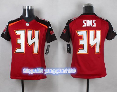 Nike Buccaneers #34 Charles Sims Red Team Color Youth Stitched NFL New Elite Jersey