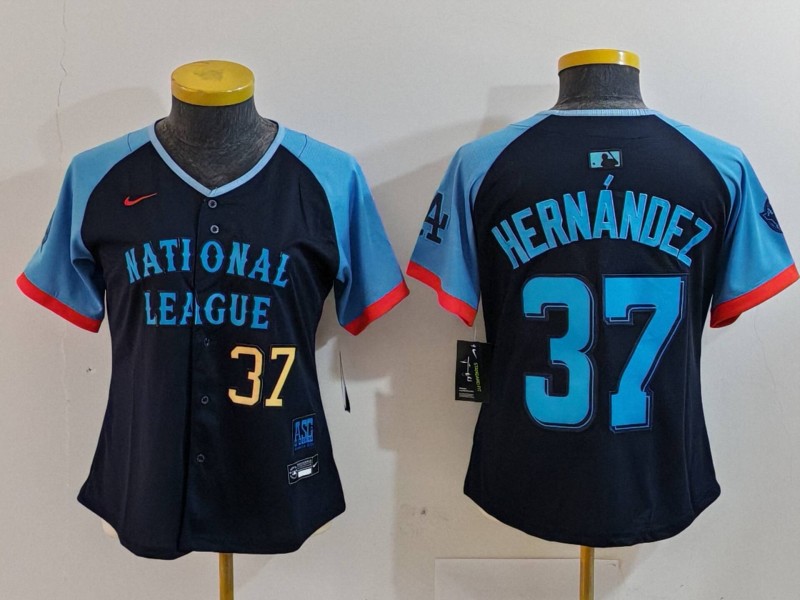 Women's National League #37 Teoscar Hernandez Navy 2024 All-Star Limited Stitched Baseball Jersey 2