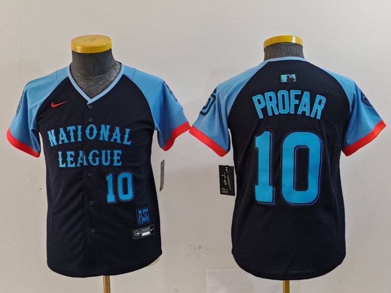 Youth National League #10 Jurickson Profar Navy 2024 All-Star Limited Stitched Baseball Jersey 6