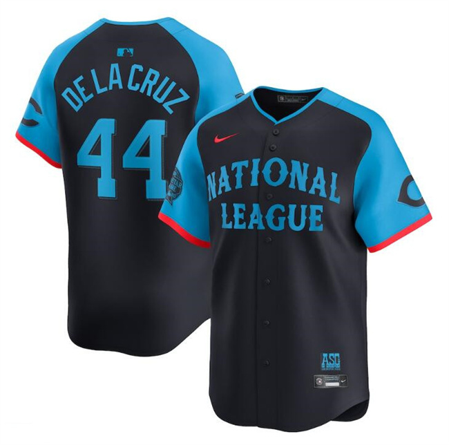 Youth National League #44 Elly De La Cruz Navy 2024 All-Star Limited Stitched Baseball Jersey Youth National League #44 Elly De La Cruz Navy 2024 All-Star Limited Stitched Baseball Jersey