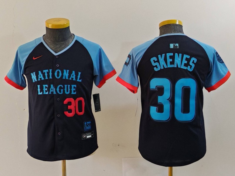 Youth National League #30 Paul Skenes Navy 2024 All-Star Limited Stitched Baseball Jersey 6 Youth National League #30 Paul Skenes Navy 2024 All-Star Limited Stitched Baseball Jersey 6