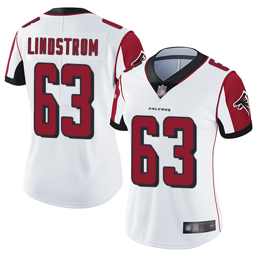 Falcons #63 Chris Lindstrom White Women's Stitched Football Vapor Untouchable Limited Jersey Falcons #63 Chris Lindstrom White Women's Stitched Football Vapor Untouchable Limited Jersey