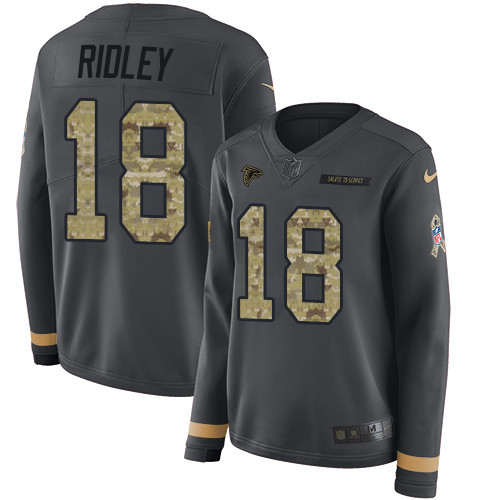 Nike Falcons #18 Calvin Ridley Anthracite Salute to Service Nike Falcons #18 Calvin Ridley Anthracite Salute to Service