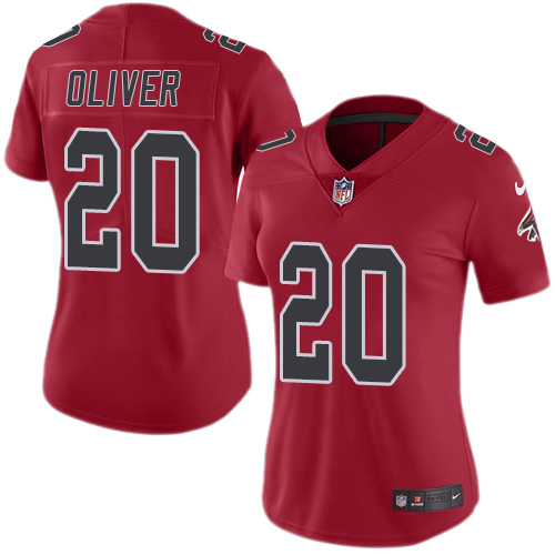 Nike Falcons #20 Isaiah Oliver Red Women's Stitched NFL Limited Rush Jersey Nike Falcons #20 Isaiah Oliver Red Women's Stitched NFL Limited Rush Jersey