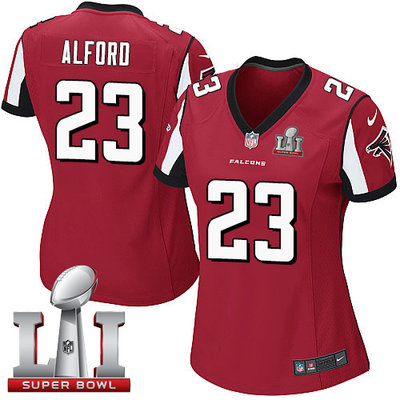 Nike Falcons #23 Robert Alford Red Team Color Super Bowl LI 51 Women's Stitched NFL Elite Jerse Nike Falcons #23 Robert Alford Red Team Color Super Bowl LI 51 Women's Stitched NFL Elite Jerse